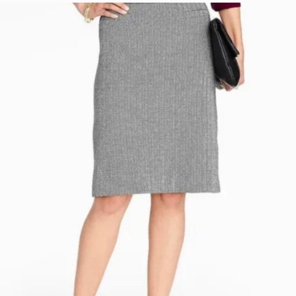NWT Talbots Skirt‎ Womens Size 14 Petites Black White Herringbone Pencil Skirt